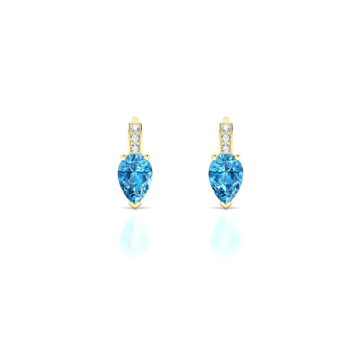 Exquisite | 18k Yellow Gold 6 x 4 mm Pear Topaz Earrings