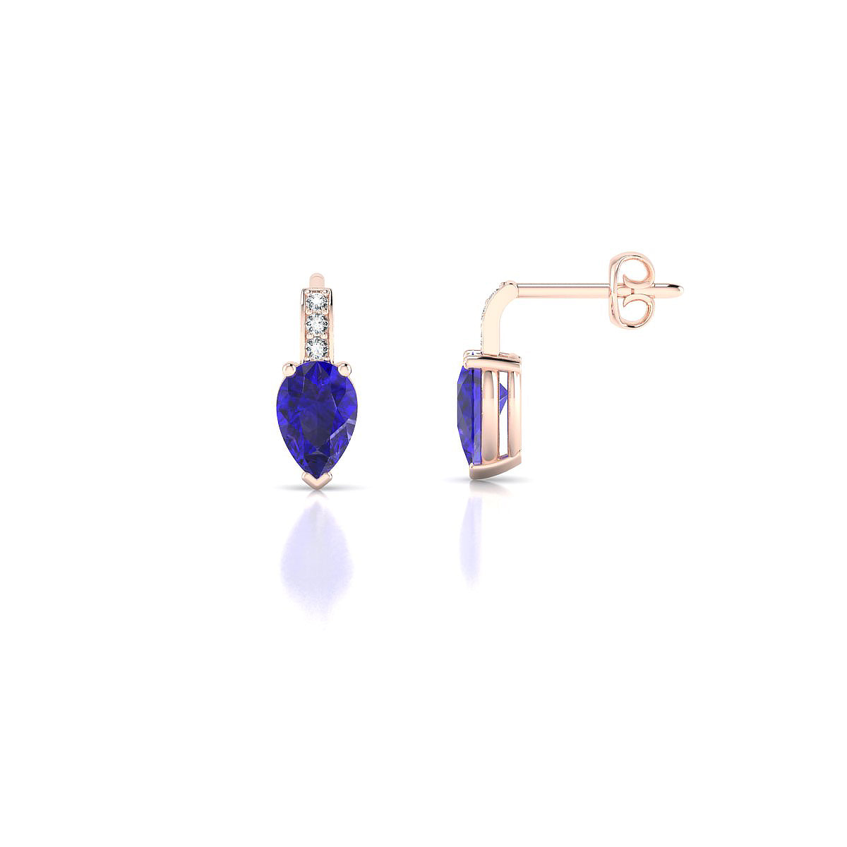 Exquisite | 18k Rose Gold 6 x 4 mm Pear Tanzanite Earrings