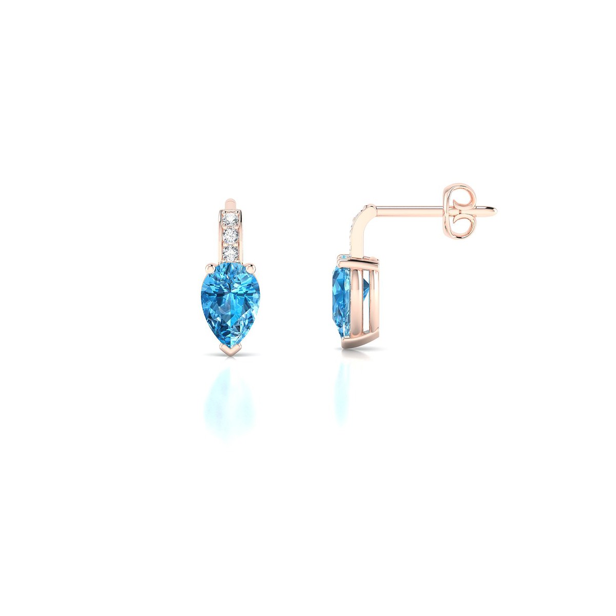 Exquisite | 18k Rose Gold 6 x 4 mm Pear Topaz Earrings