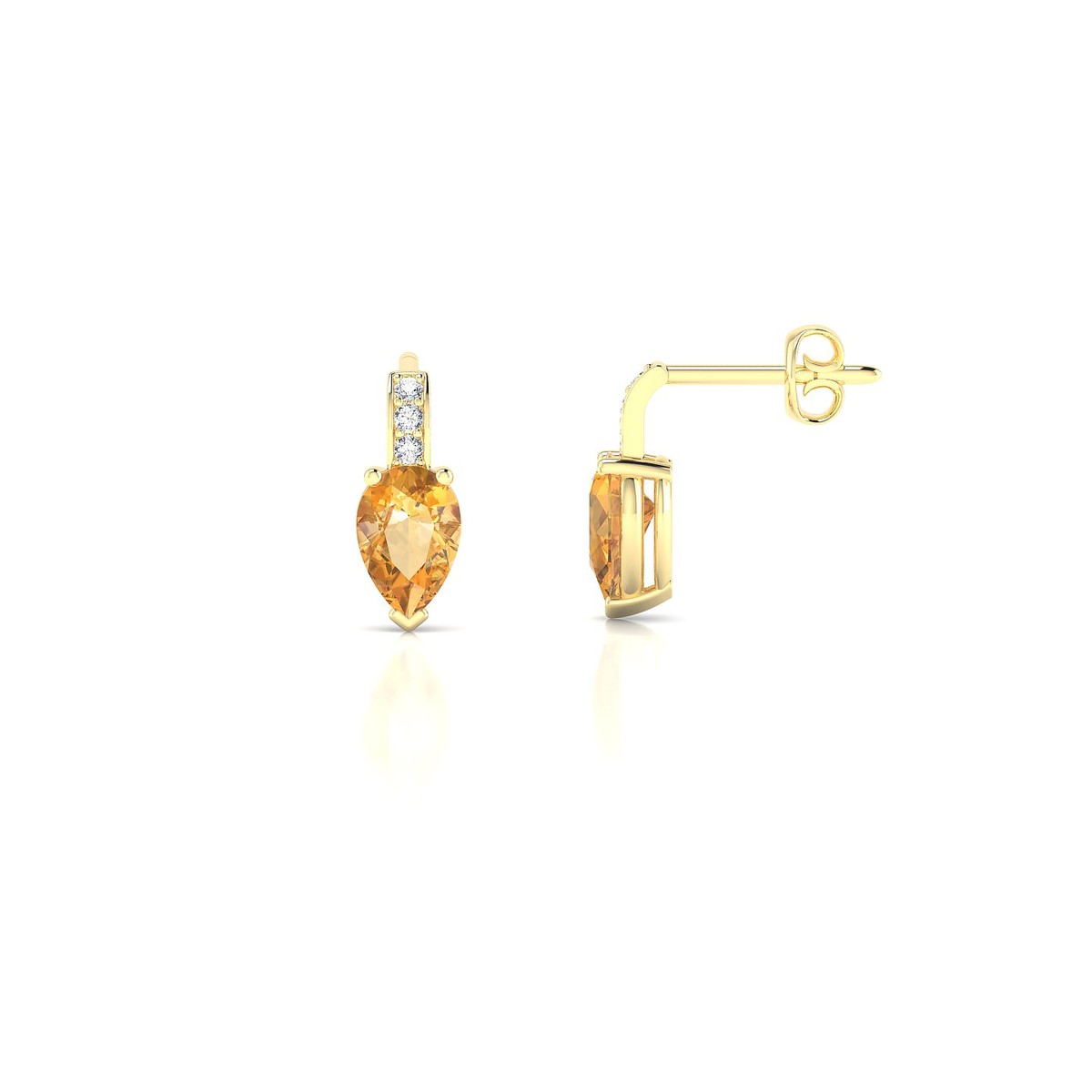 Exquisite | 18k Yellow Gold 6 x 4 mm Pear Citrine Earrings