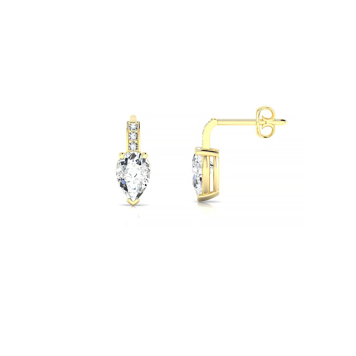 Exquisite | 18k Yellow Gold 6 x 4 mm Pear Diamond Earrings