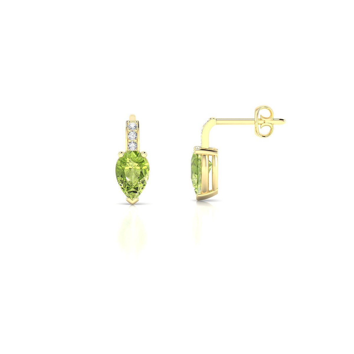Exquisite | 18k Yellow Gold 6 x 4 mm Pear Peridot Earrings