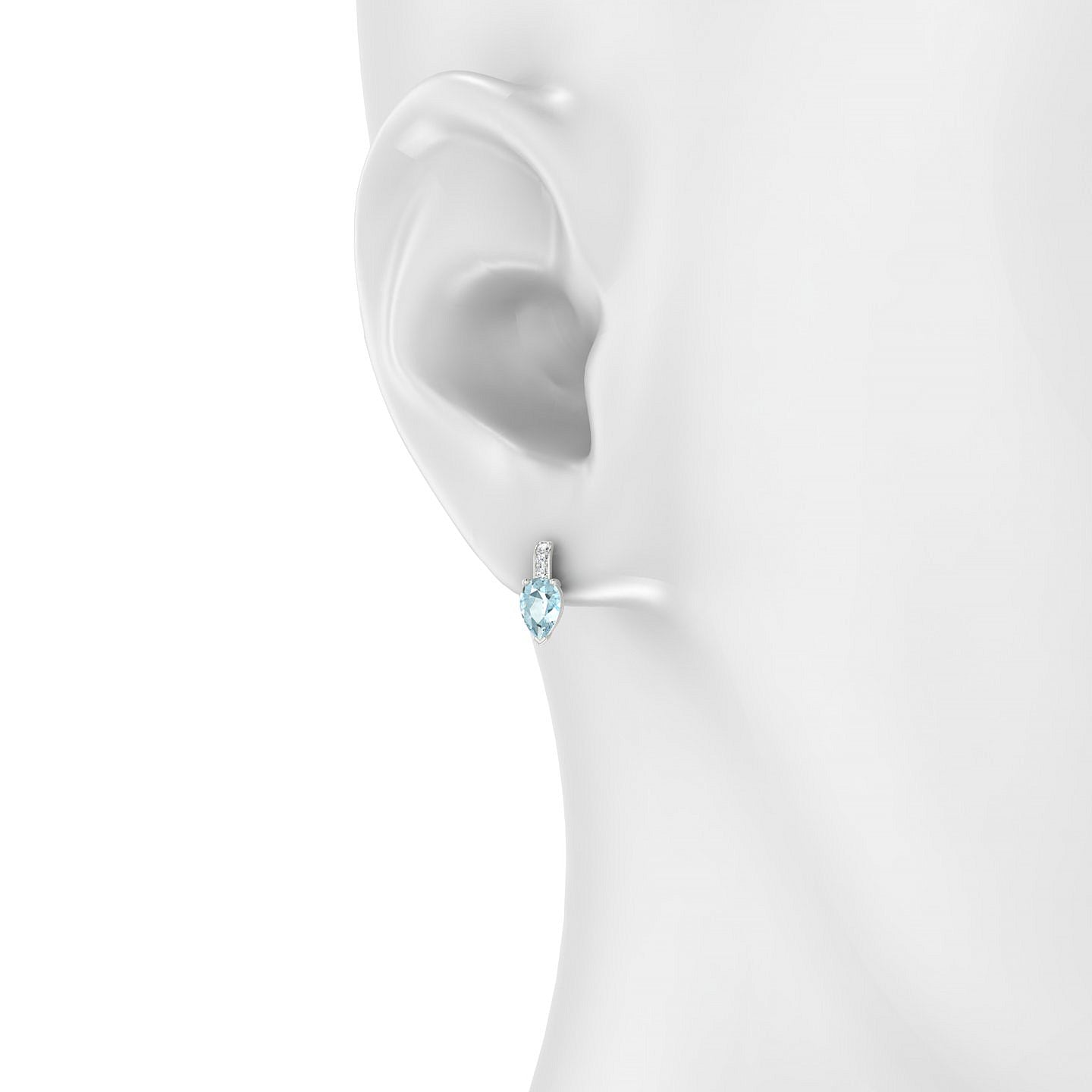 Exquisite | 18k White Gold 6 x 4 mm Pear Aquamarine Earrings