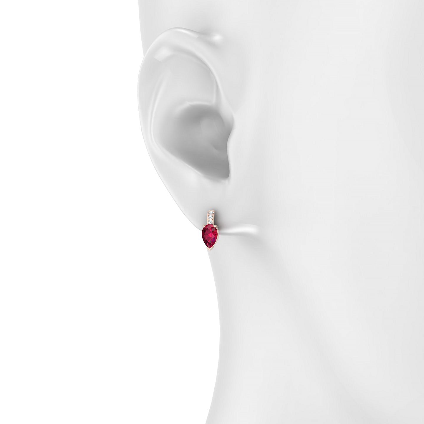 Exquisite | 18k Rose Gold 6 x 4 mm Pear Ruby Earrings