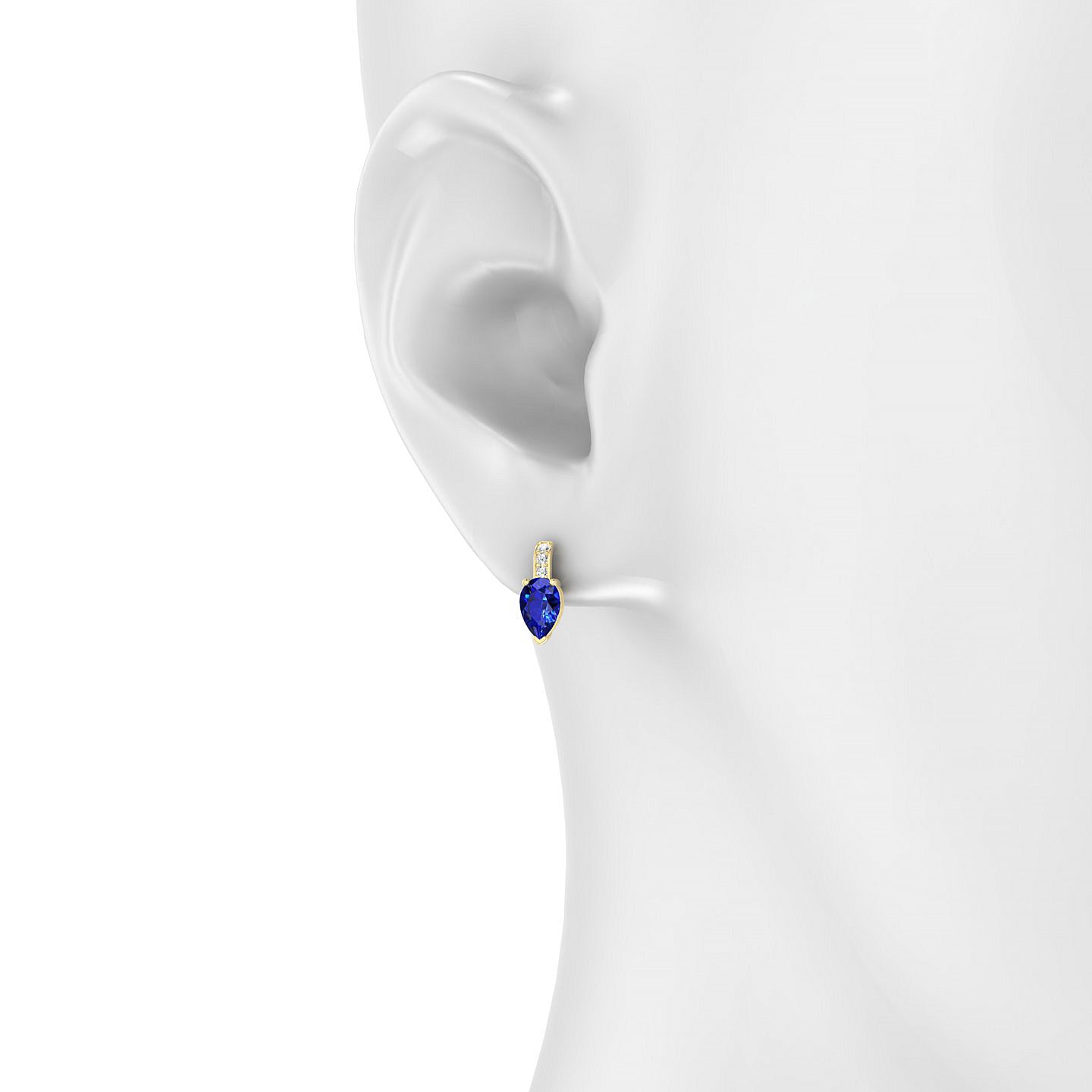 Exquisite | 18k Yellow Gold 6 x 4 mm Pear Sapphire Earrings