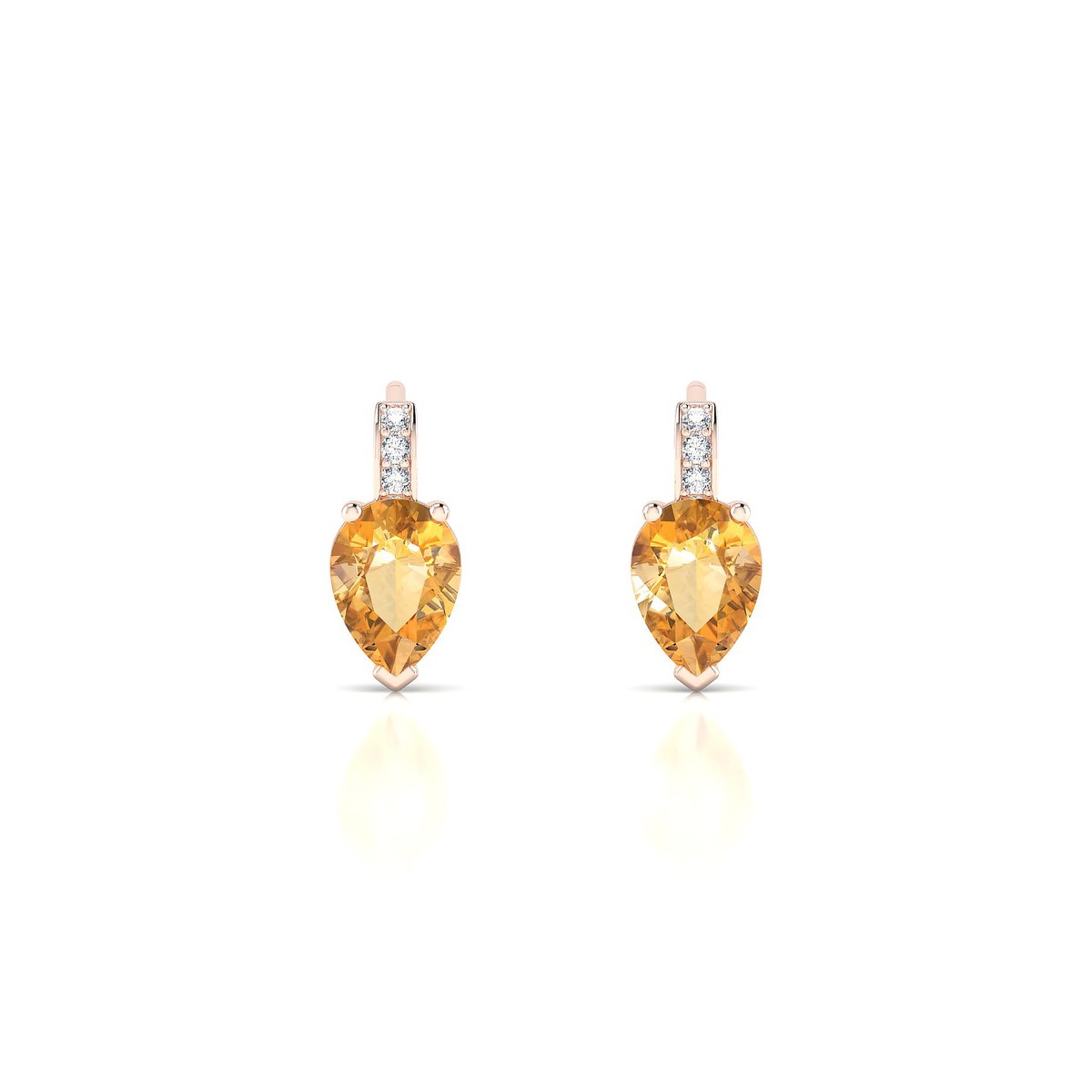 Exquisite | 18k Rose Gold 7 x 5 mm Pear Citrine Earrings