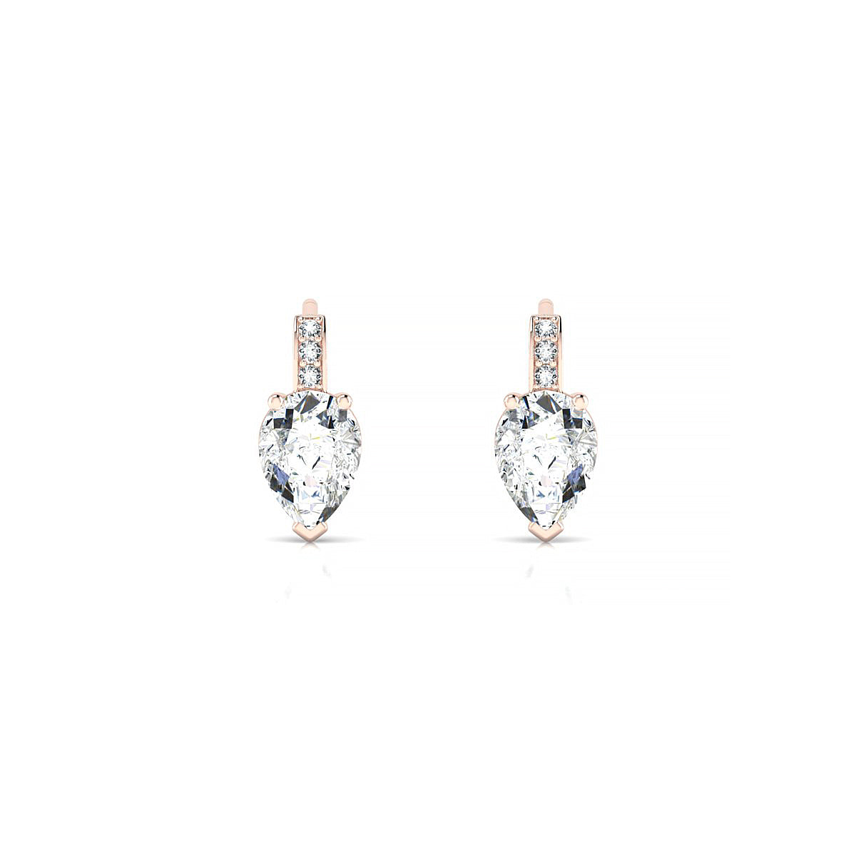 Exquisite | 18k Rose Gold 7 x 5 mm Pear Diamond Earrings