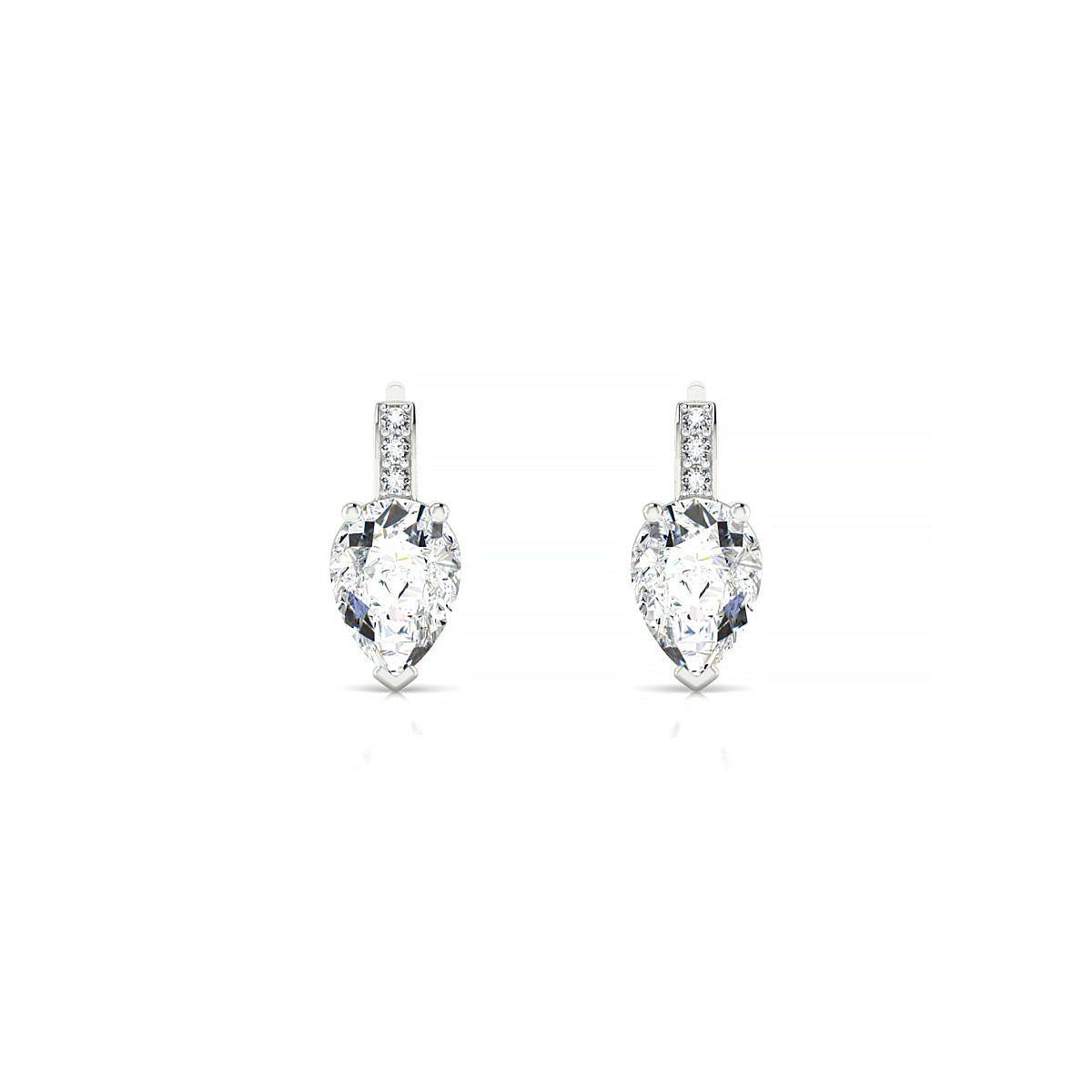 Exquisite | 18k White Gold 7 x 5 mm Pear Diamond Earrings