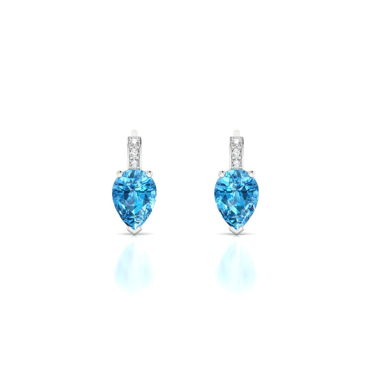 Exquisite | 18k White Gold 7 x 5 mm Pear Topaz Earrings