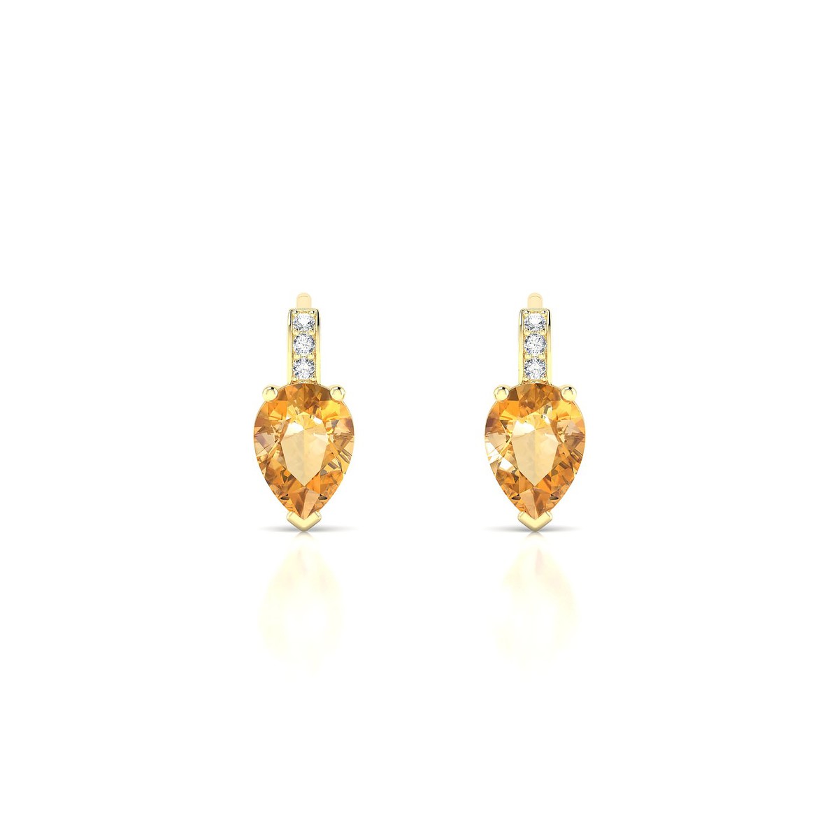 Exquisite | 18k Yellow Gold 7 x 5 mm Pear Citrine Earrings