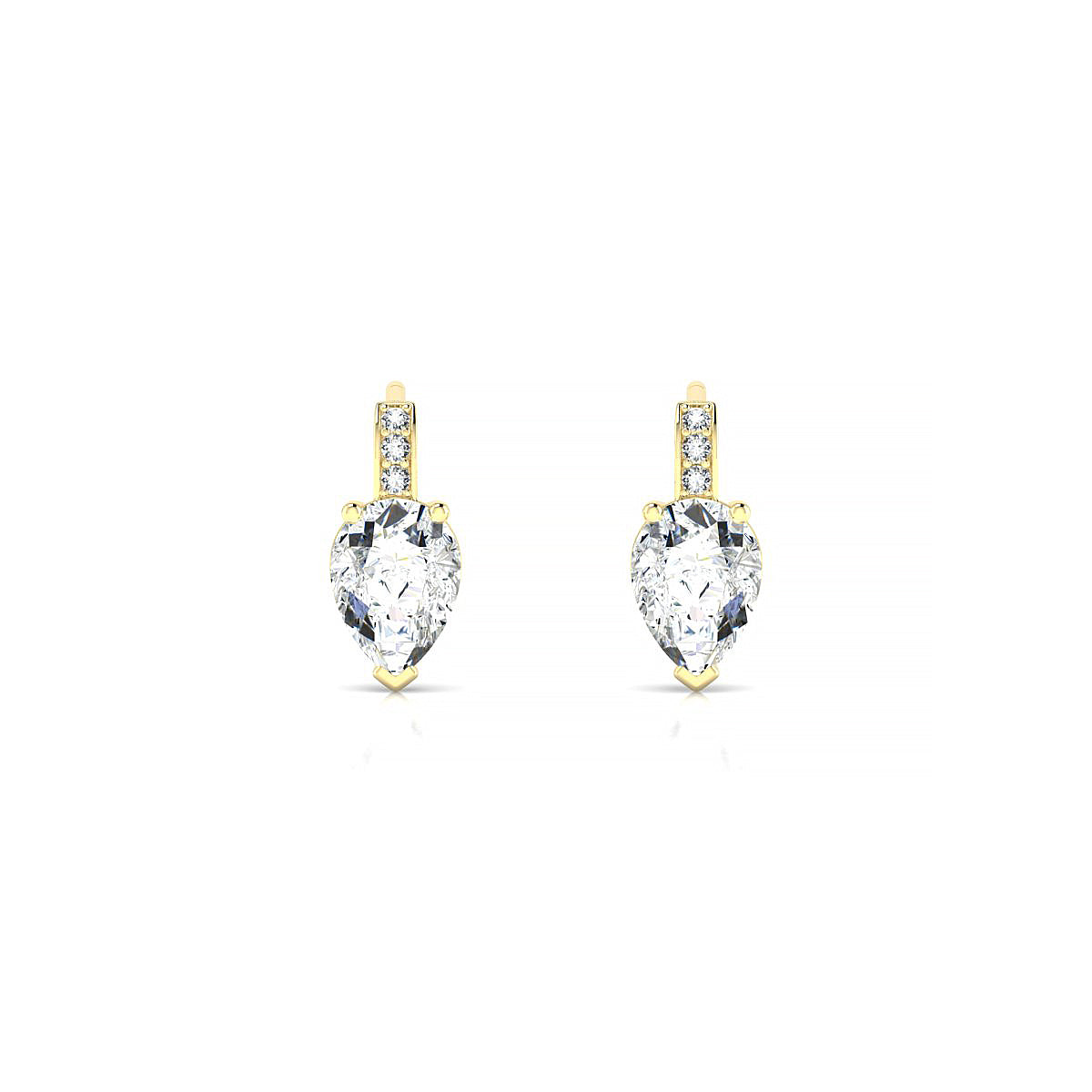 Exquisite | 18k Yellow Gold 7 x 5 mm Pear Diamond Earrings