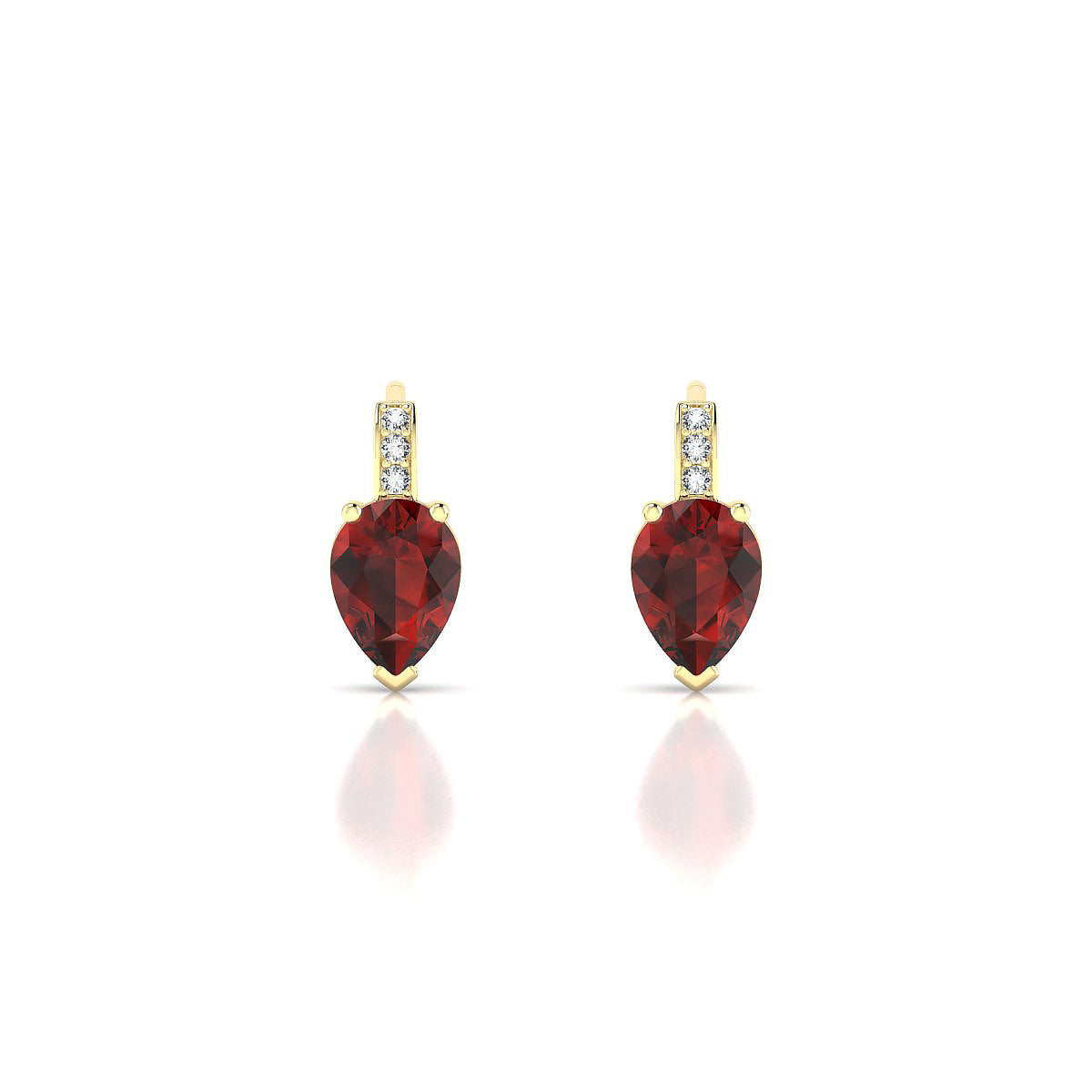 Exquisite | 18k Yellow Gold 7 x 5 mm Pear Garnet Earrings