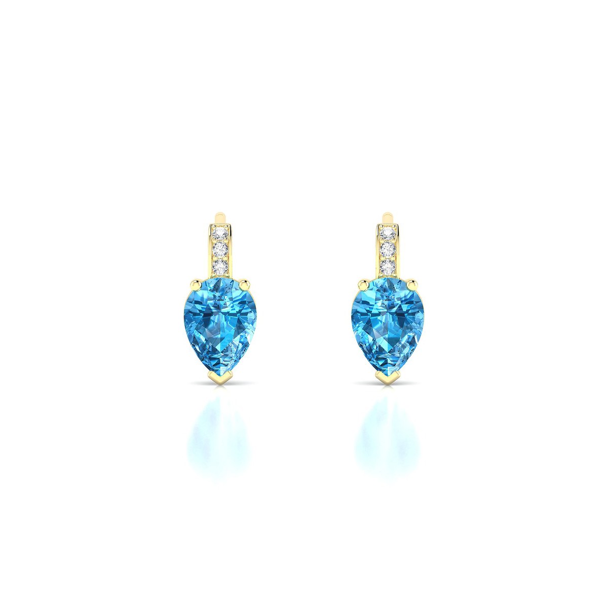 Exquisite | 18k Yellow Gold 7 x 5 mm Pear Topaz Earrings