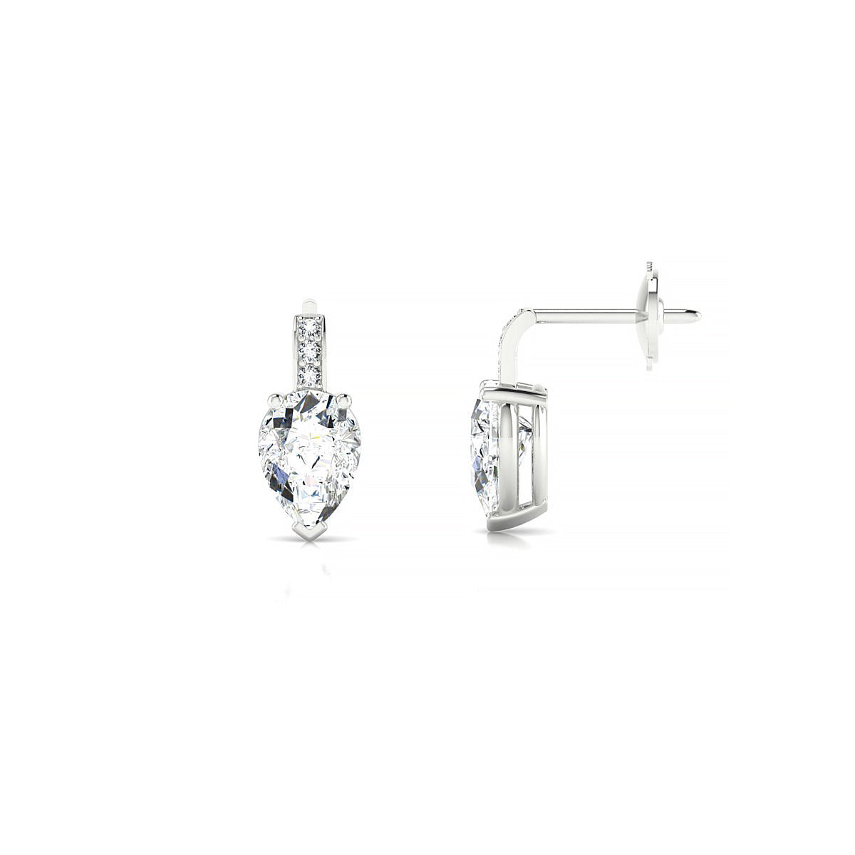 Exquisite | 18k White Gold 7 x 5 mm Pear Diamond Earrings