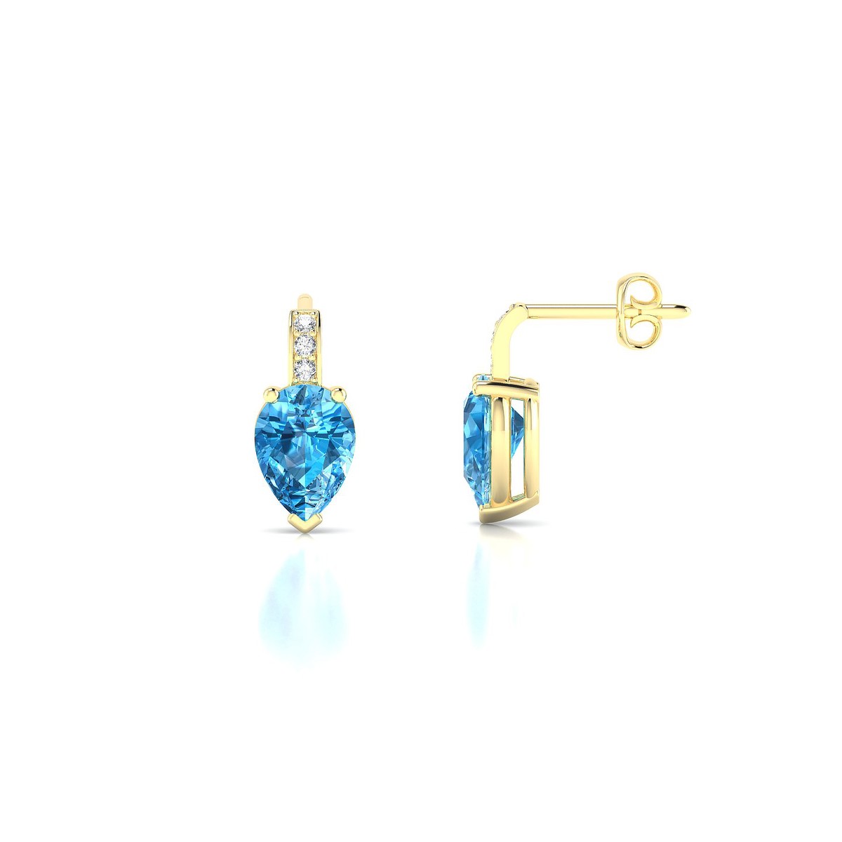 Exquisite | 18k Yellow Gold 7 x 5 mm Pear Topaz Earrings