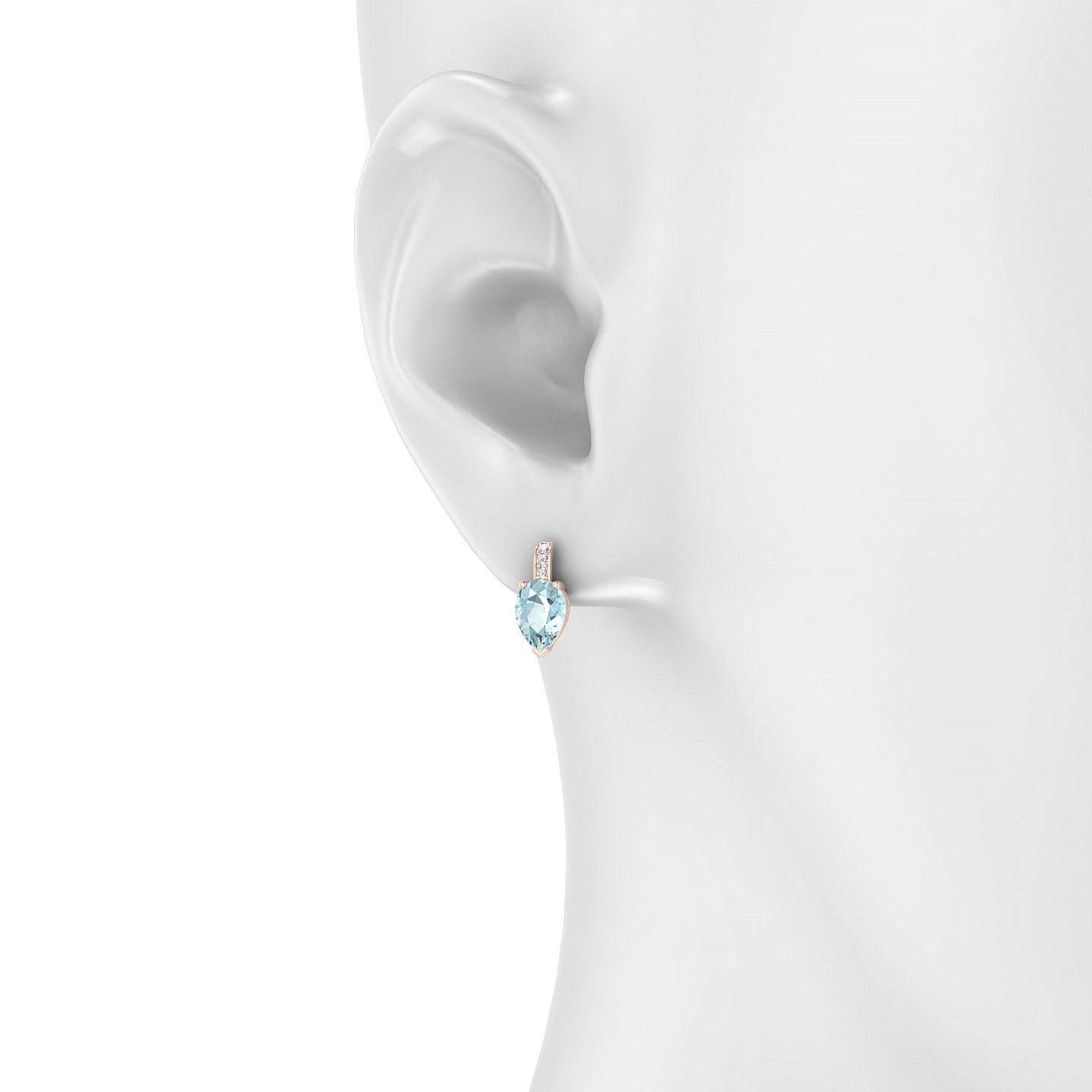 Exquisite | 18k Rose Gold 7 x 5 mm Pear Aquamarine Earrings