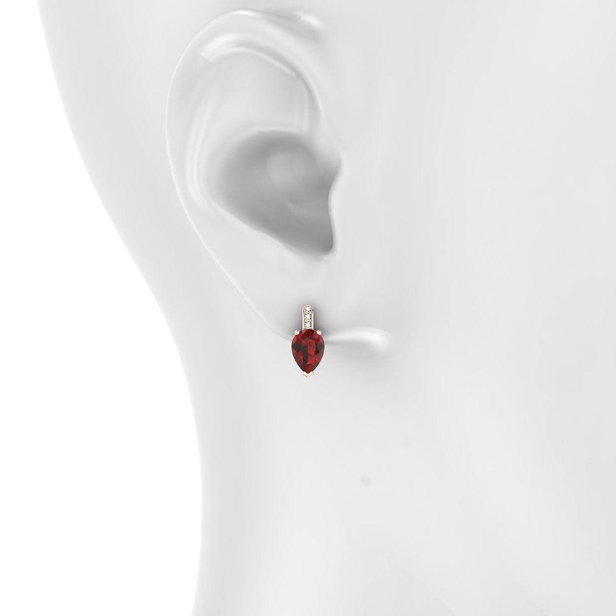 Exquisite | 18k Rose Gold 7 x 5 mm Pear Garnet Earrings