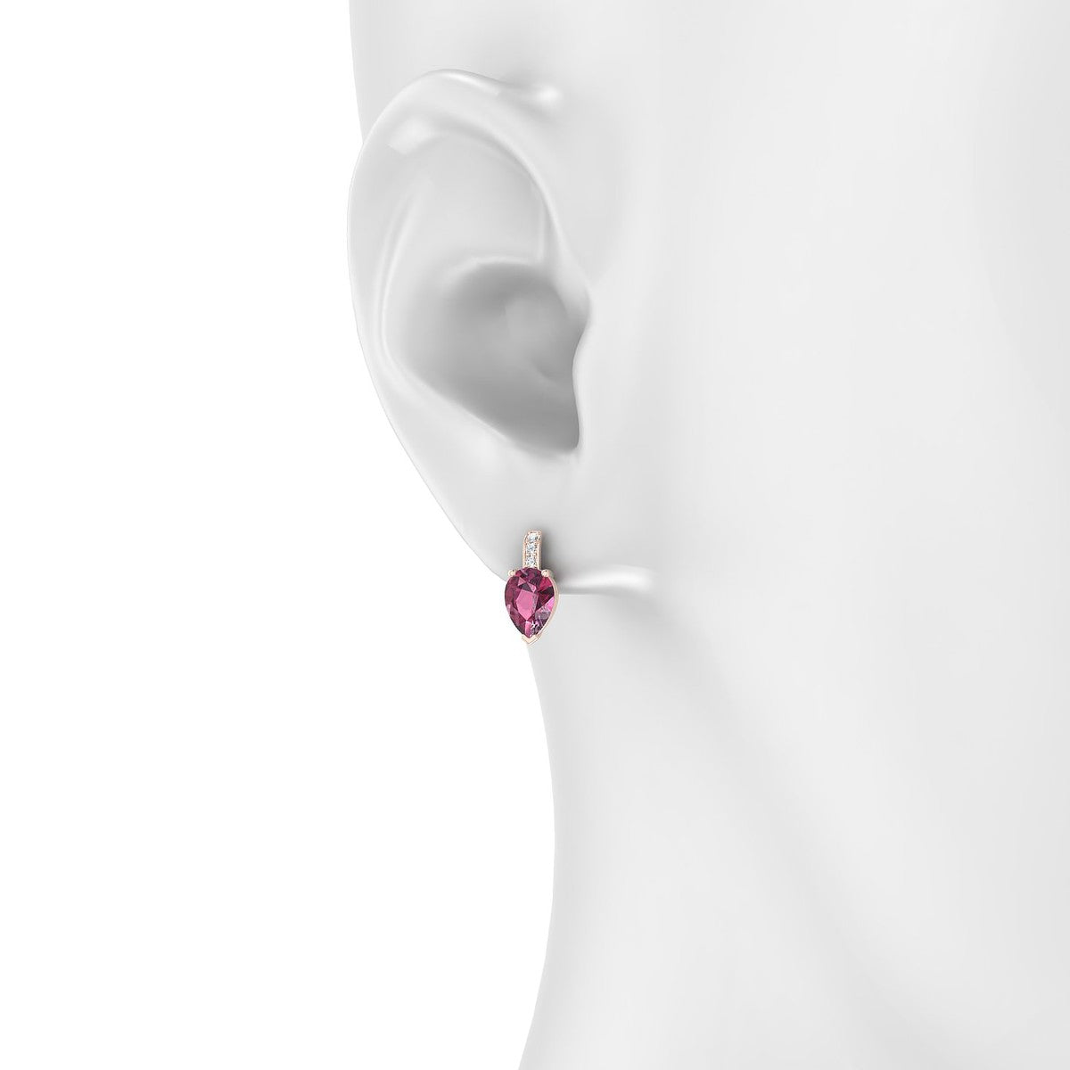 Exquisite | 18k Rose Gold 7 x 5 mm Pear Rhodolite Earrings