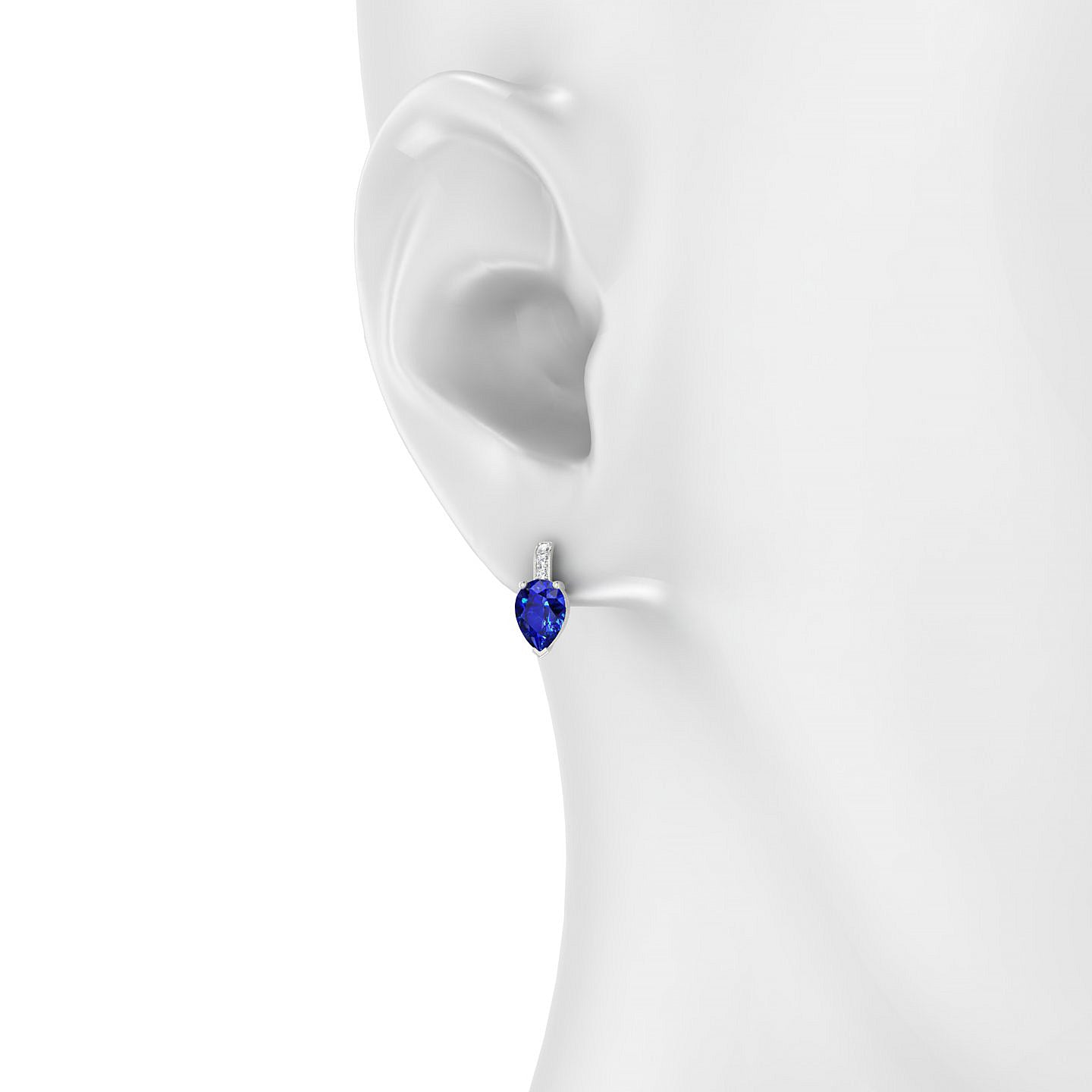 Exquisite | 18k White Gold 7 x 5 mm Pear Sapphire Earrings