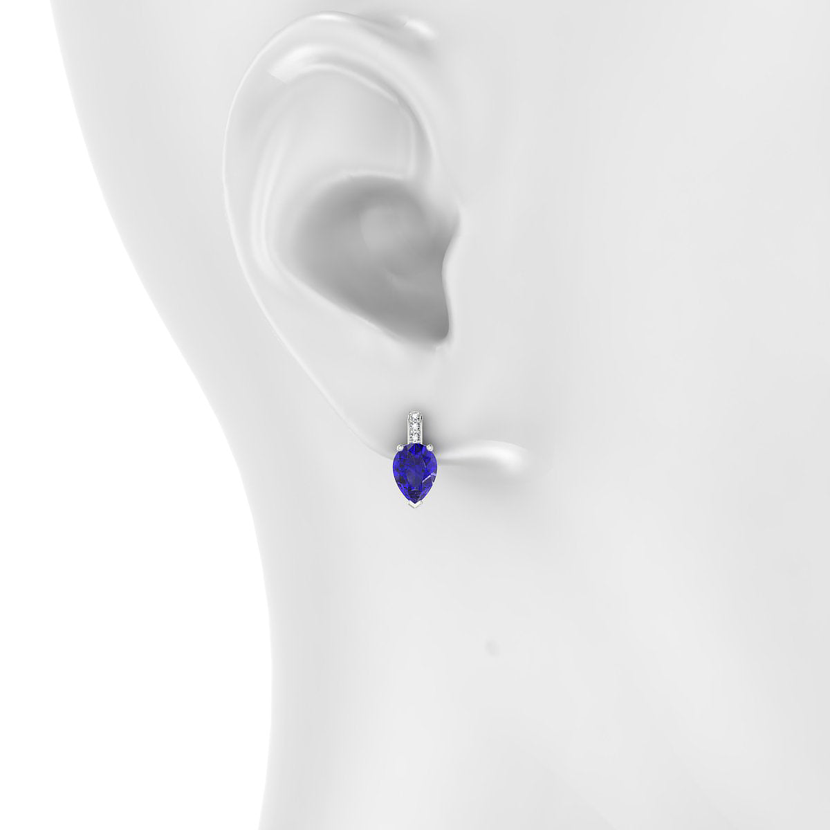 Exquisite | 18k White Gold 7 x 5 mm Pear Tanzanite Earrings