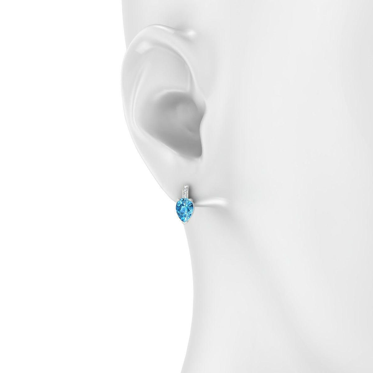Exquisite | 18k White Gold 7 x 5 mm Pear Topaz Earrings