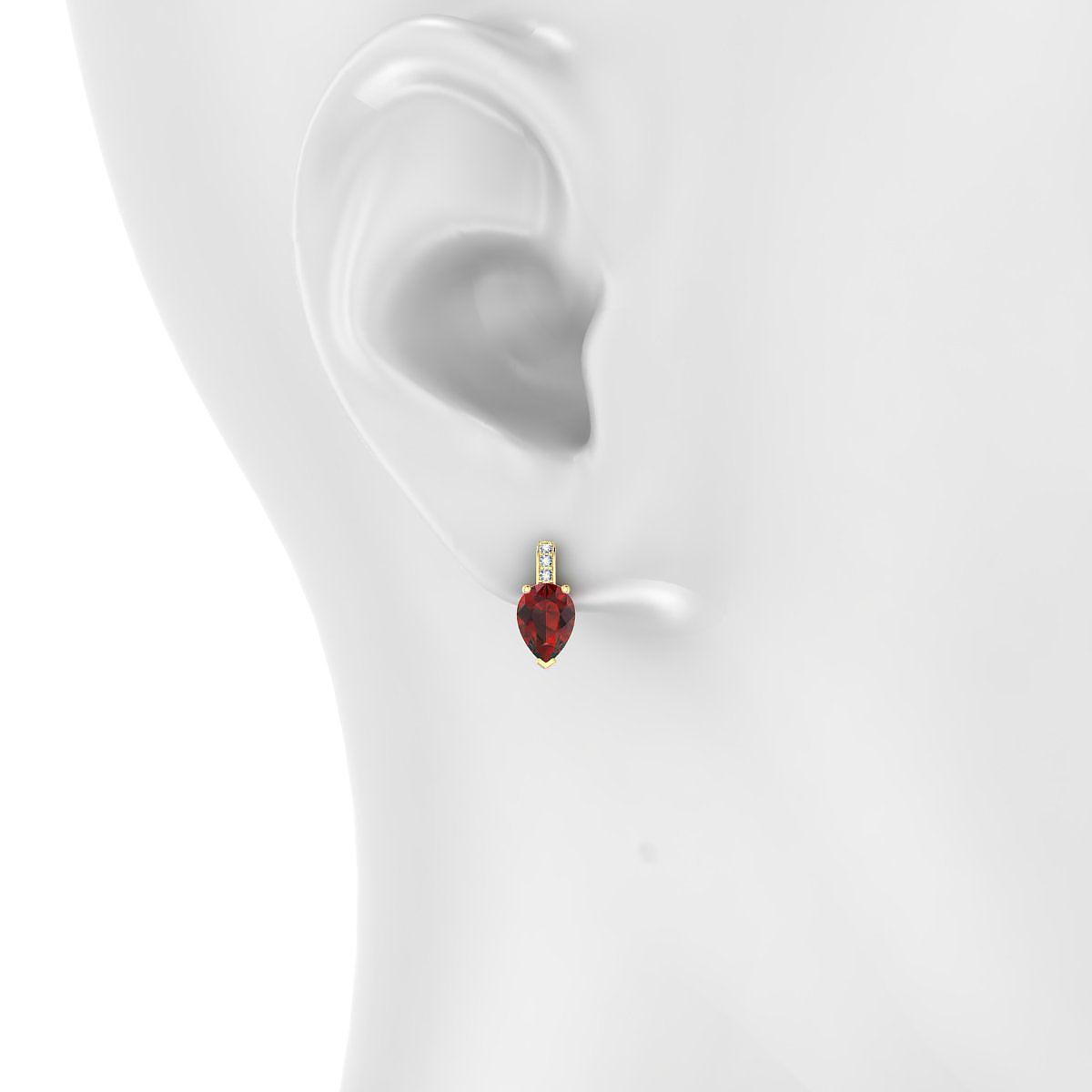 Exquisite | 18k Yellow Gold 7 x 5 mm Pear Garnet Earrings