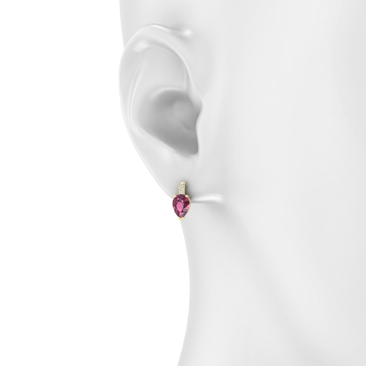 Exquisite | 18k Yellow Gold 7 x 5 mm Pear Rhodolite Earrings