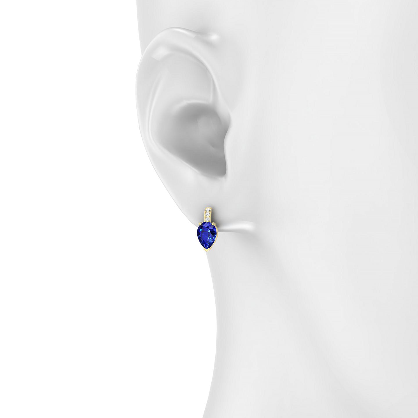 Exquisite | 18k Yellow Gold 7 x 5 mm Pear Sapphire Earrings