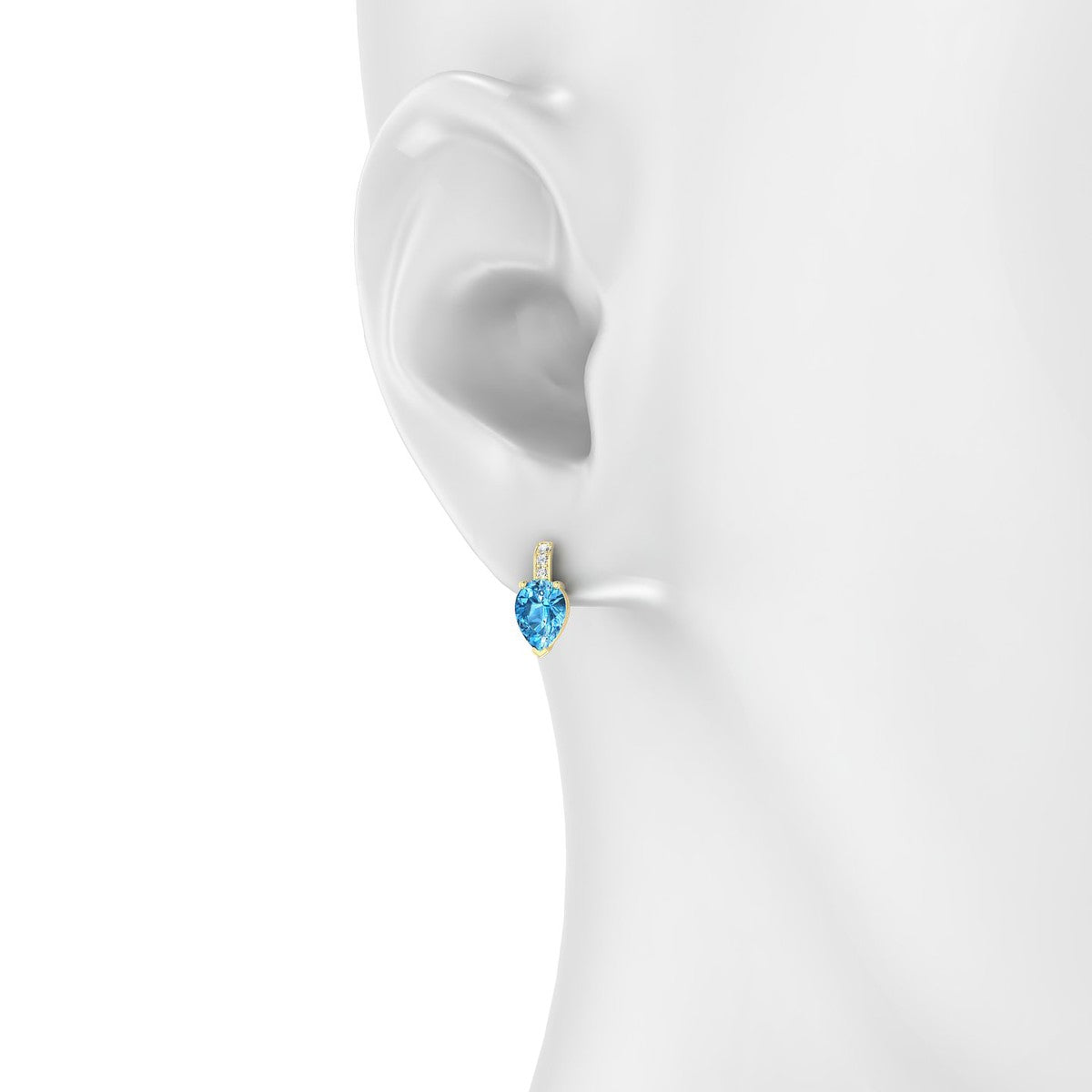 Exquisite | 18k Yellow Gold 7 x 5 mm Pear Topaz Earrings