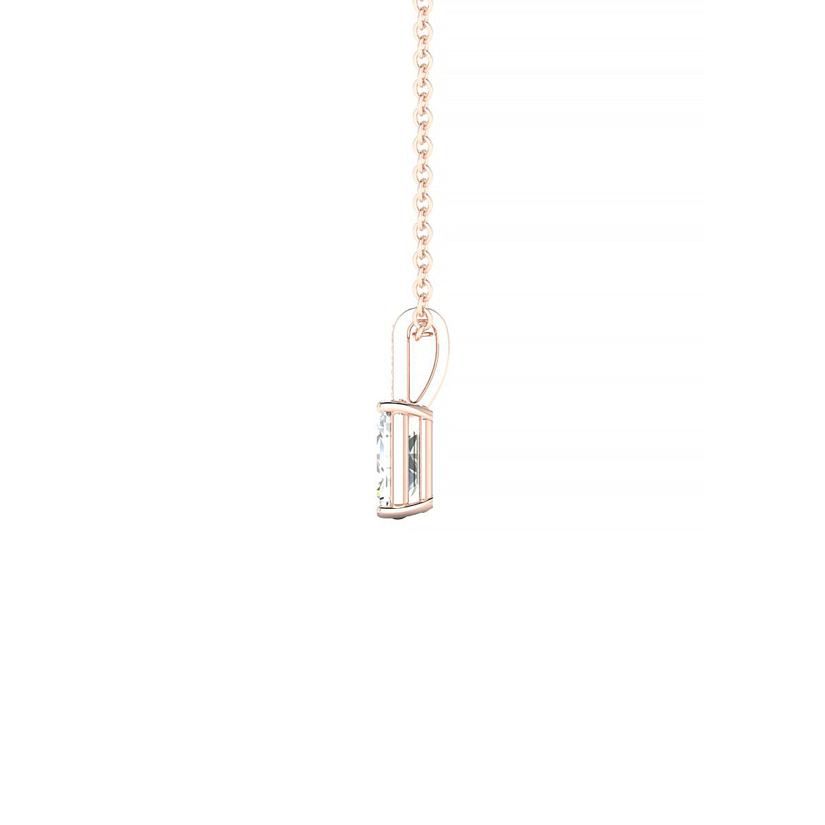 Exquisite | 18k Rose Gold 6 x 4 mm Emerald Diamond Pendant
