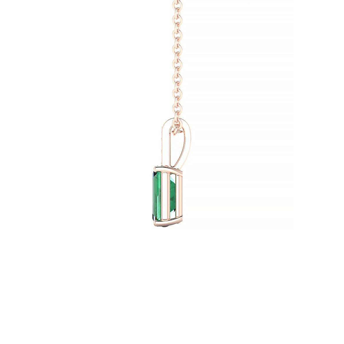 Exquisite | 18k Rose Gold 6 x 4 mm Emerald Emerald Pendant
