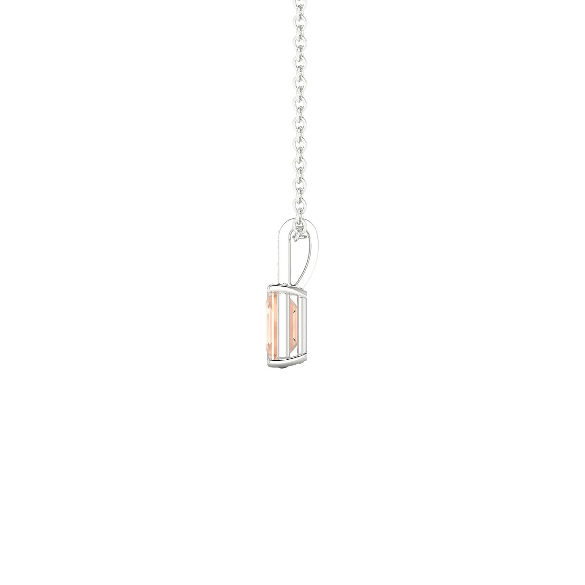 Exquisite | 18k White Gold 6 x 4 mm Emerald Morganite Pendant