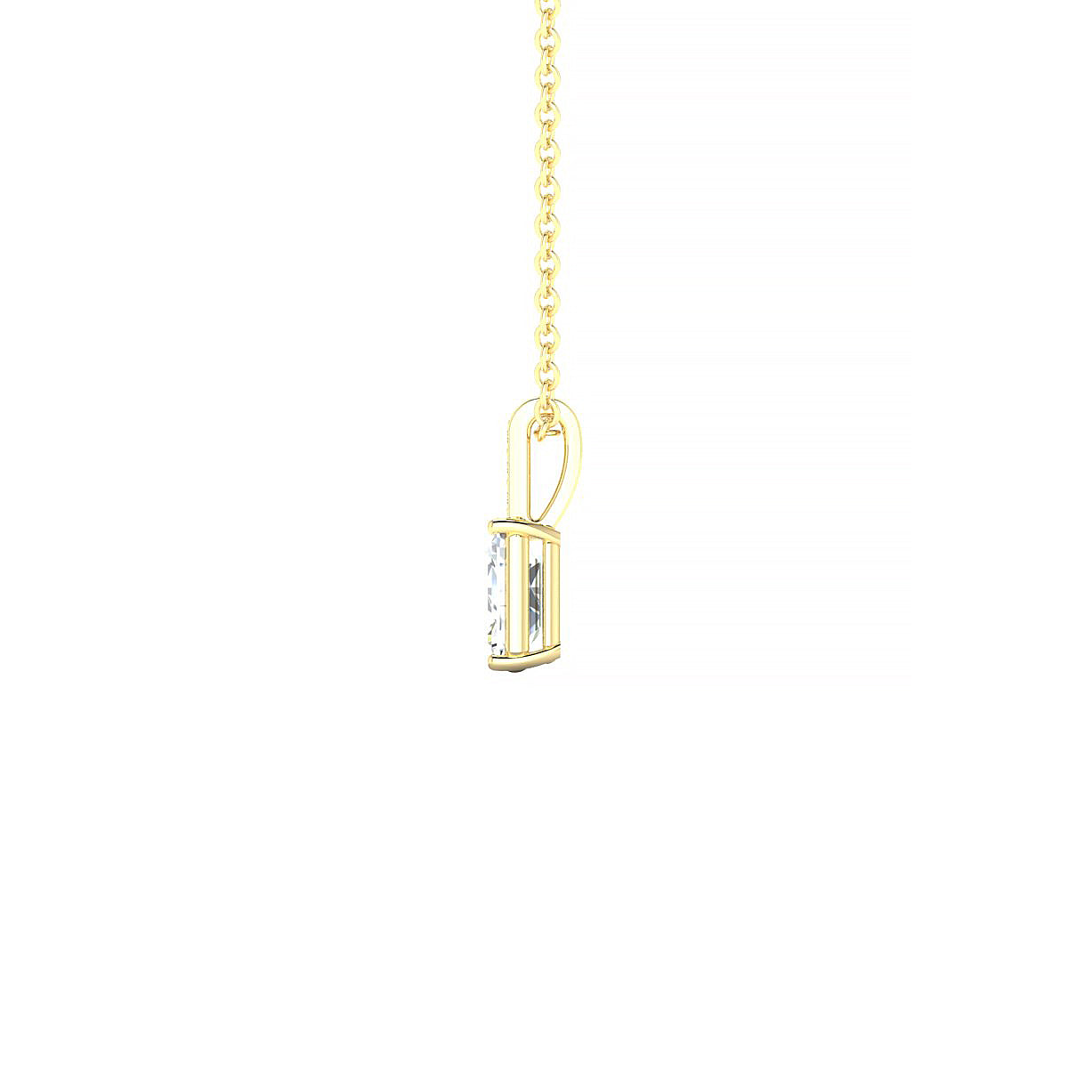 Exquisite | 18k Yellow Gold 6 x 4 mm Emerald Diamond Pendant