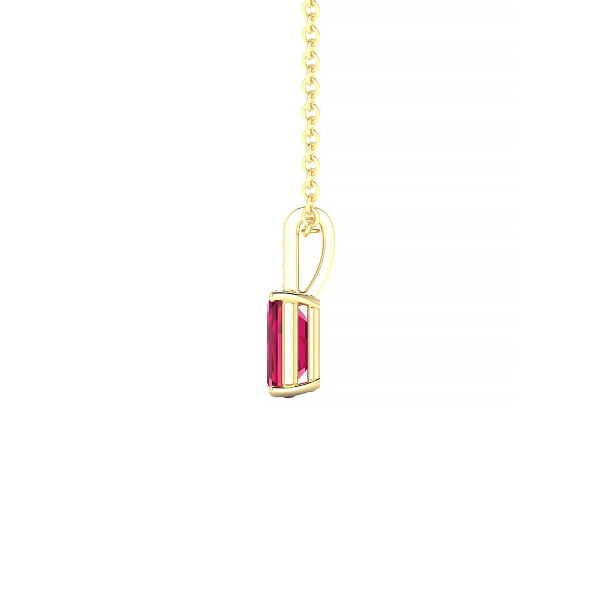 Exquisite | 18k Yellow Gold 6 x 4 mm Emerald Ruby Pendant