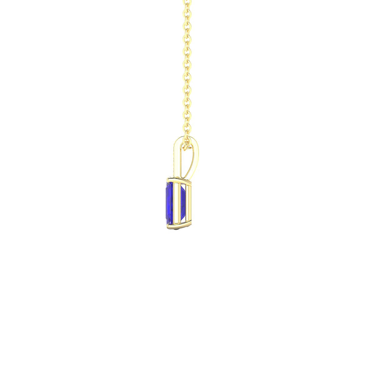 Exquisite | 18k Yellow Gold 6 x 4 mm Emerald Tanzanite Pendant