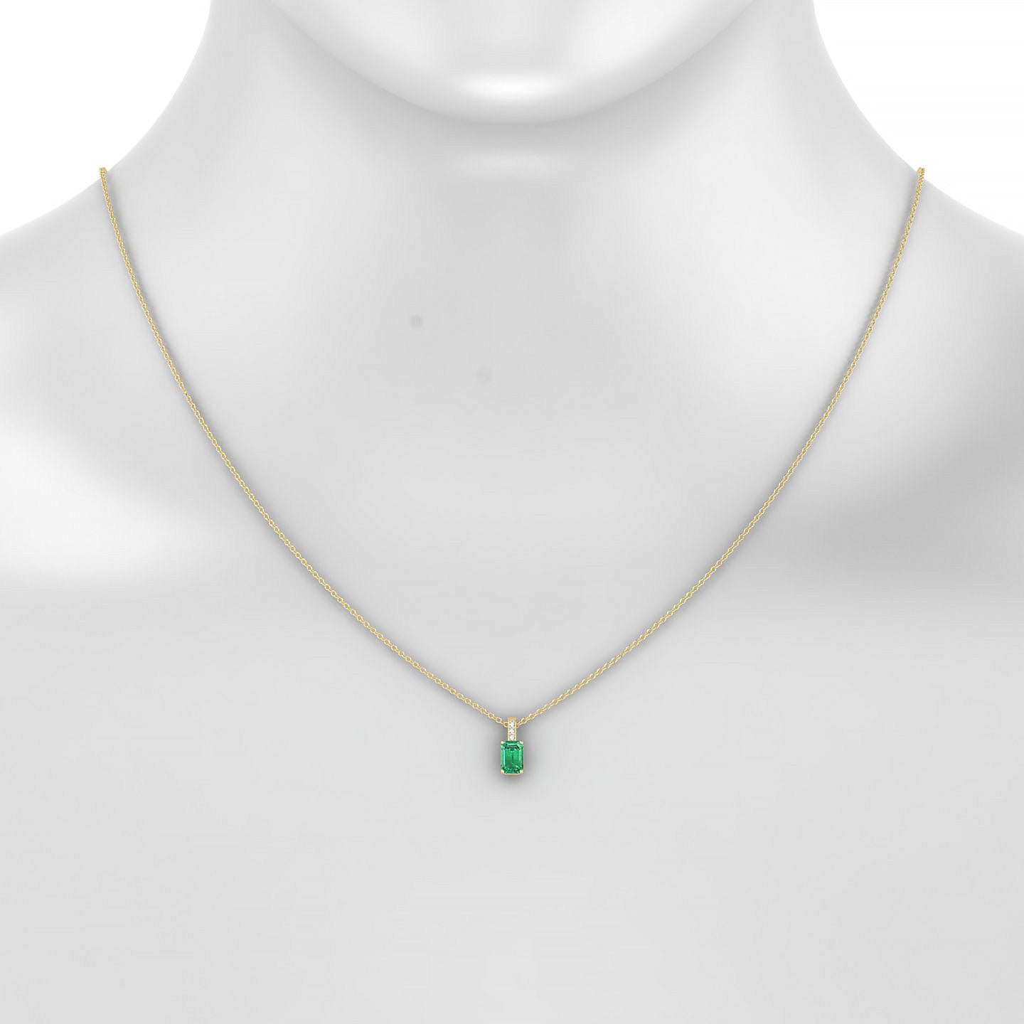 Exquisite | 18k Yellow Gold 6 x 4 mm Emerald Emerald Pendant