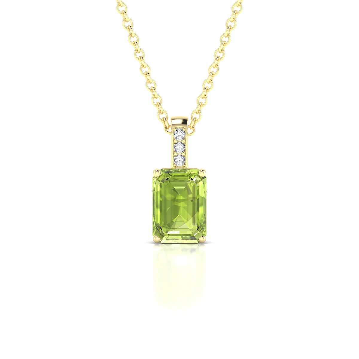 Exquisite | 18k Yellow Gold 7 x 5 mm Emerald Peridot Pendant