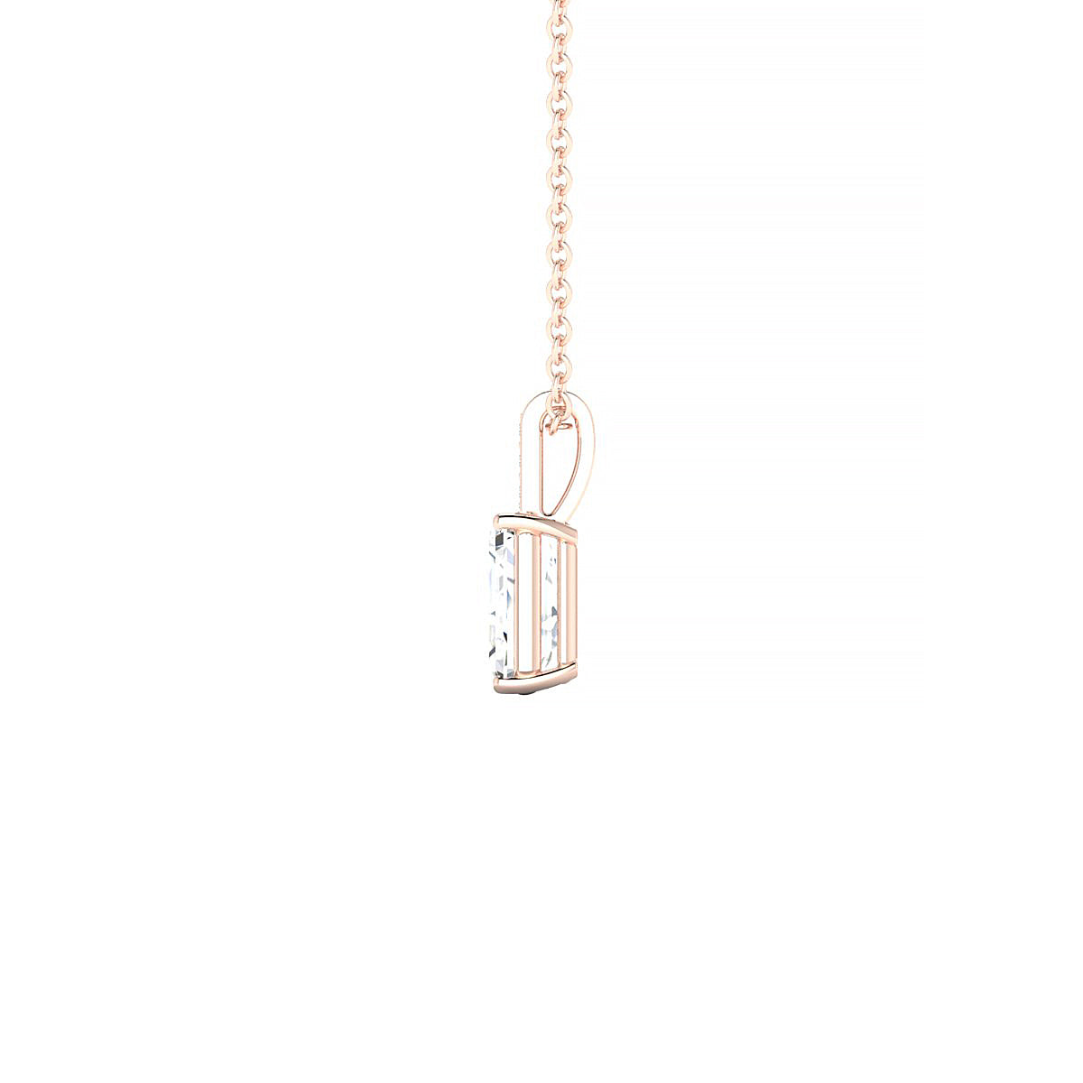 Exquisite | 18k Rose Gold 7 x 5 mm Emerald Diamond Pendant