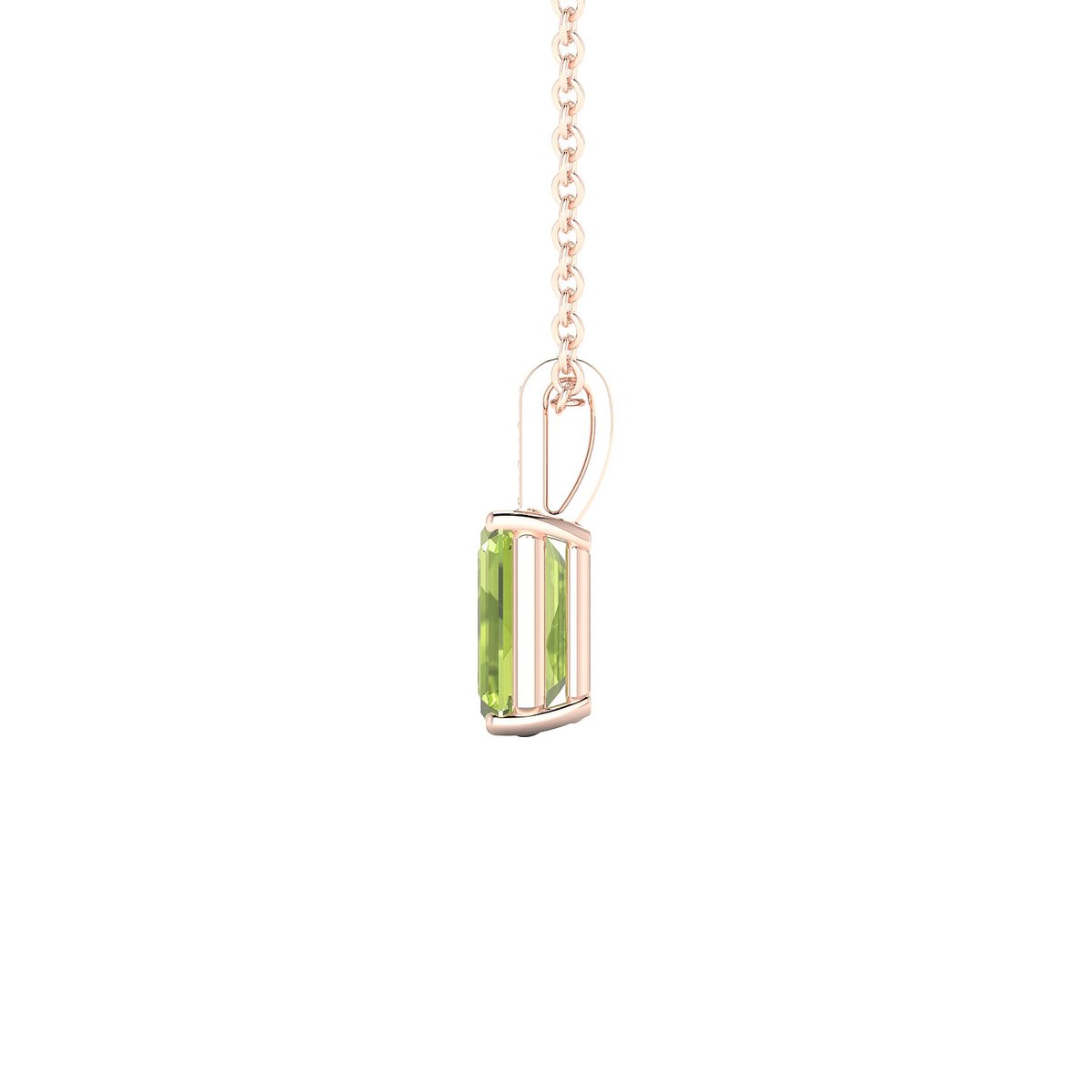 Exquisite | 18k Rose Gold 7 x 5 mm Emerald Peridot Pendant