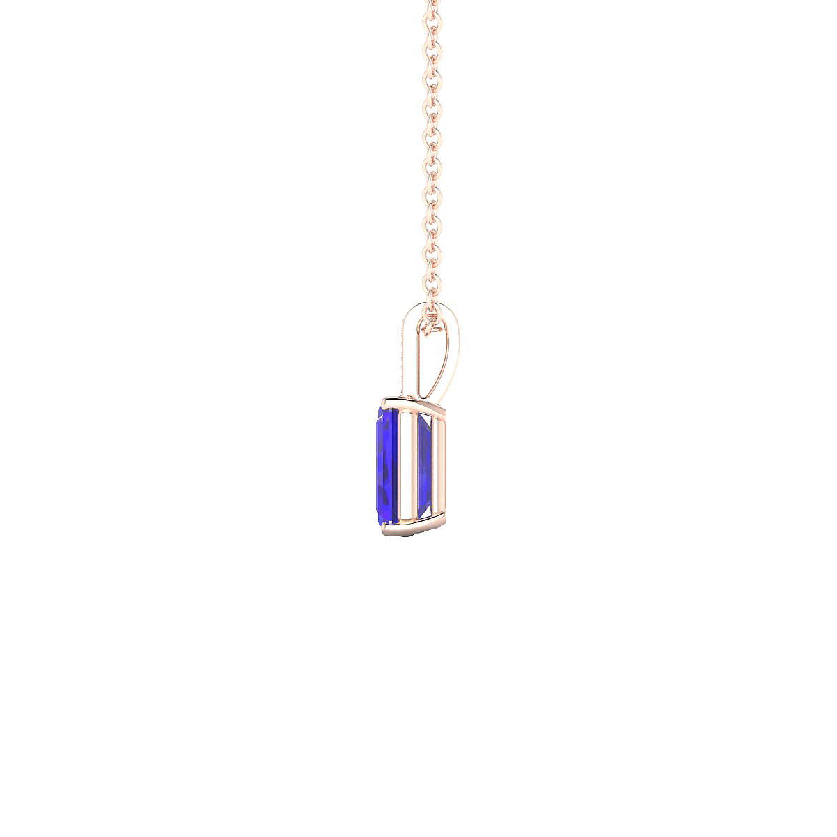 Exquisite | 18k Rose Gold 7 x 5 mm Emerald Tanzanite Pendant