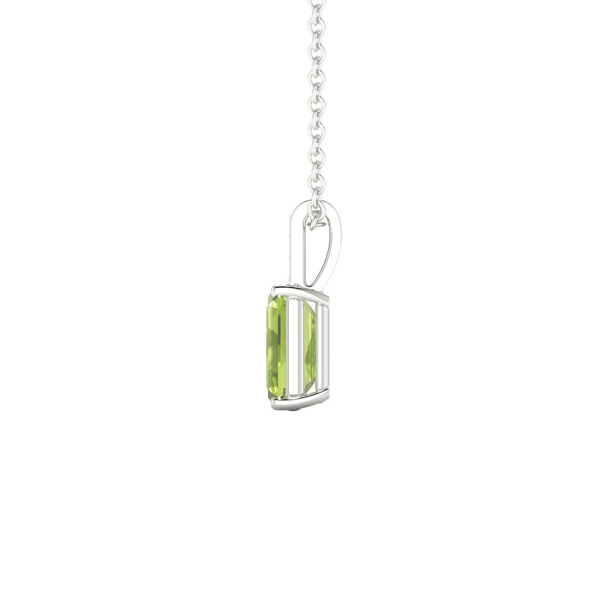 Exquisite | 18k White Gold 7 x 5 mm Emerald Peridot Pendant
