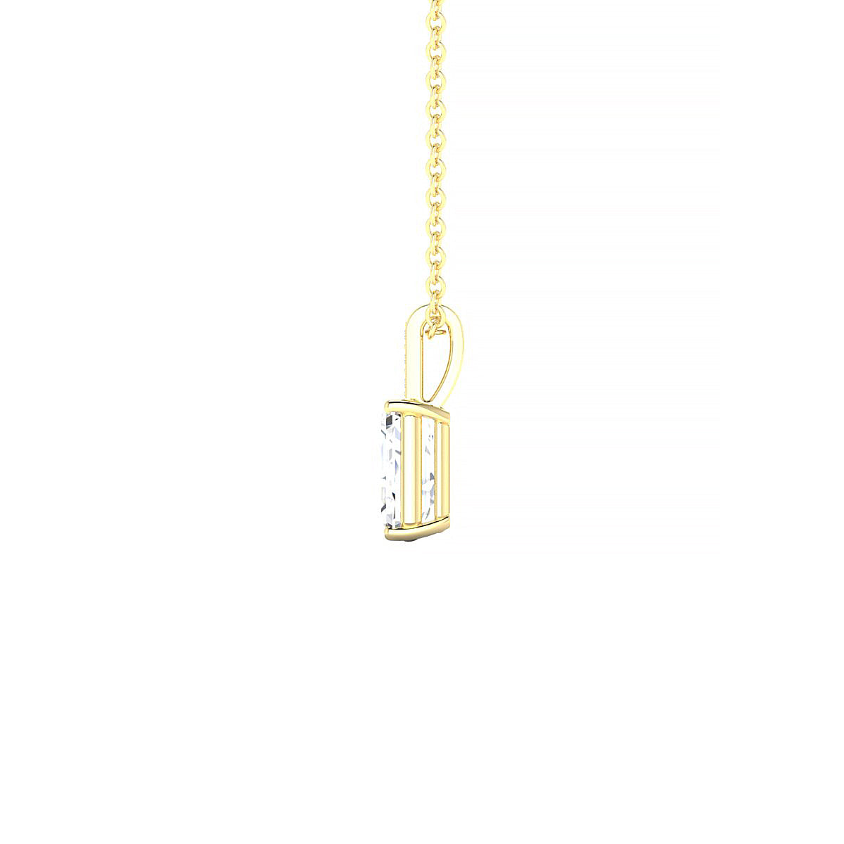 Exquisite | 18k Yellow Gold 7 x 5 mm Emerald Diamond Pendant