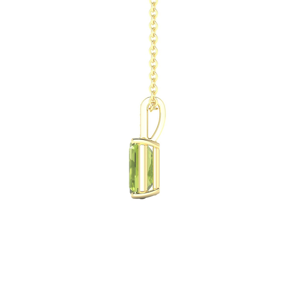 Exquisite | 18k Yellow Gold 7 x 5 mm Emerald Peridot Pendant