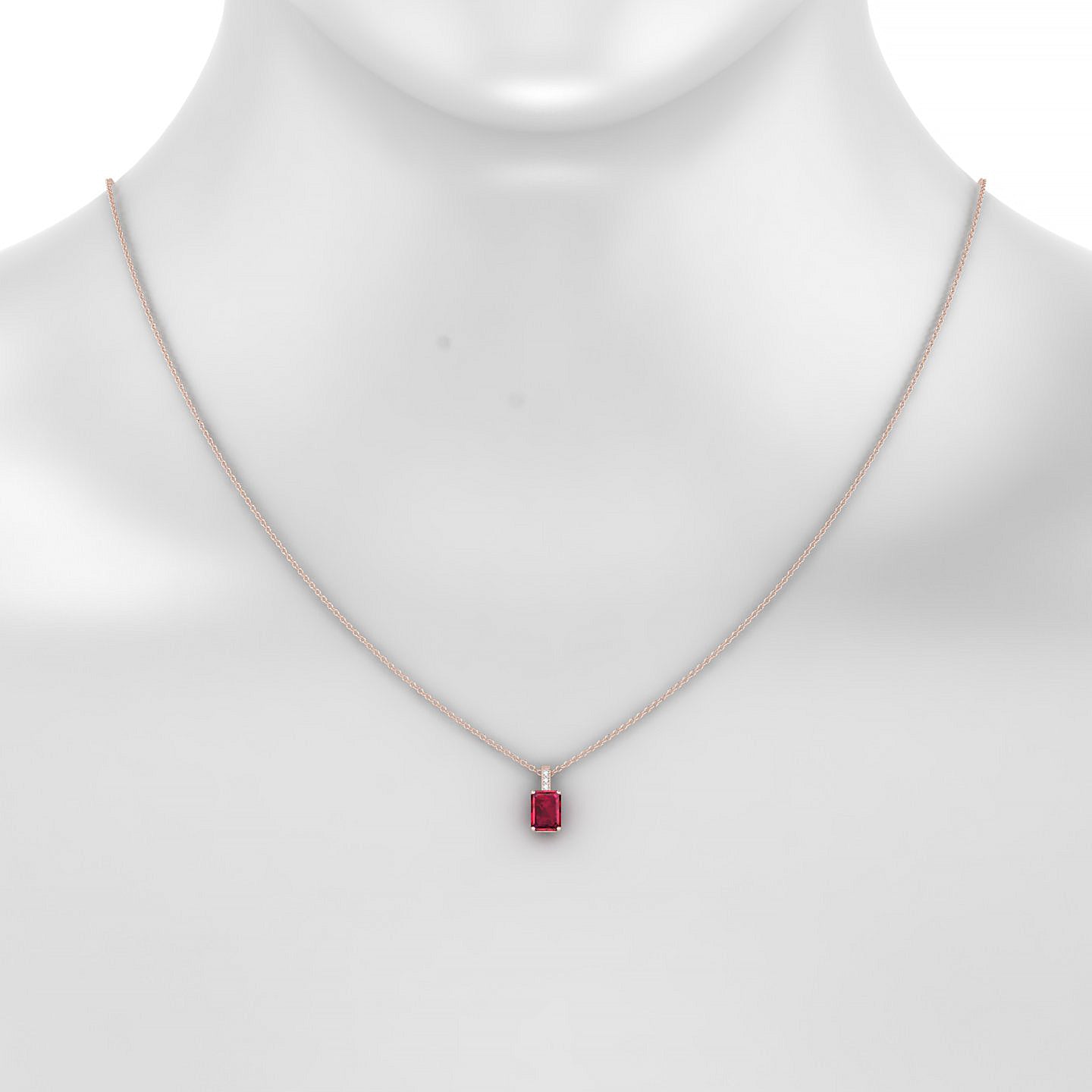 Exquisite | 18k Rose Gold 7 x 5 mm Emerald Ruby Pendant