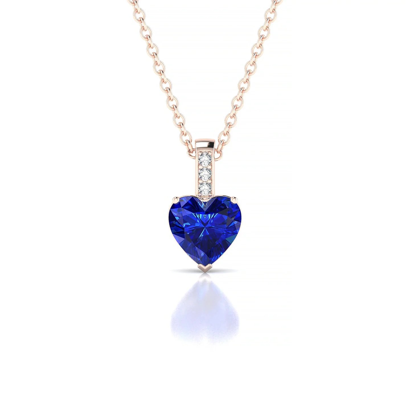 Exquisite | 18k Rose Gold 5.5 mm Heart Sapphire Pendant