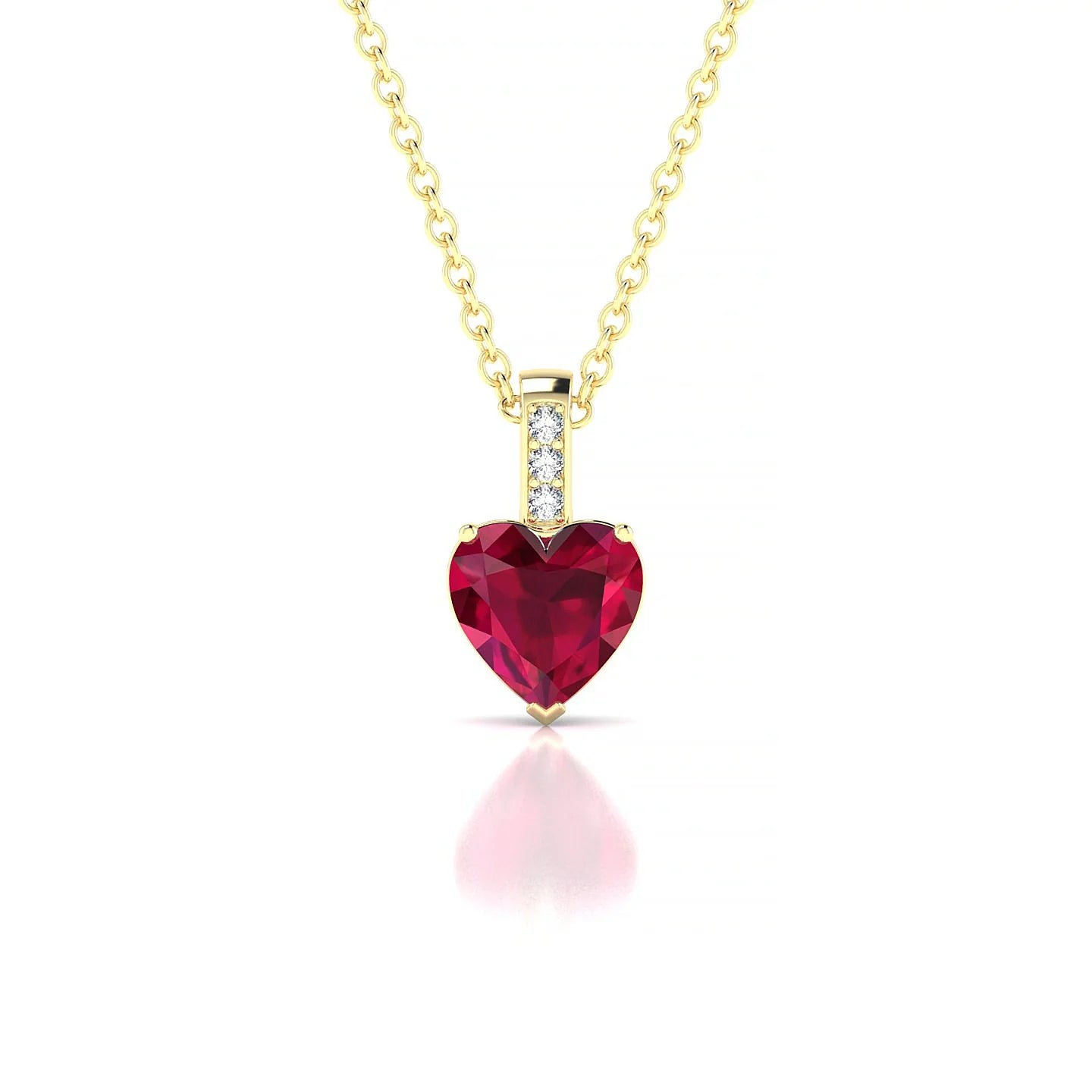 Exquisite | 18k Yellow Gold 5.5 mm Heart Ruby Pendant