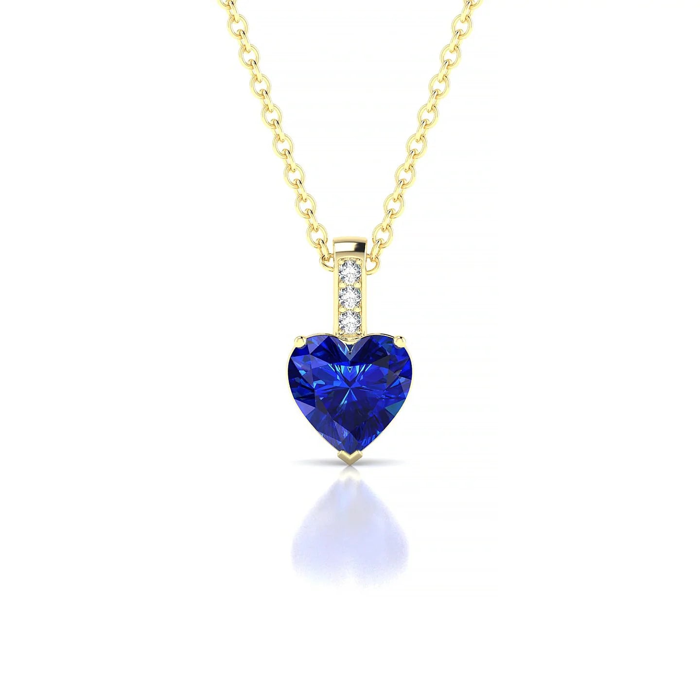 Exquisite | 18k Yellow Gold 5.5 mm Heart Sapphire Pendant