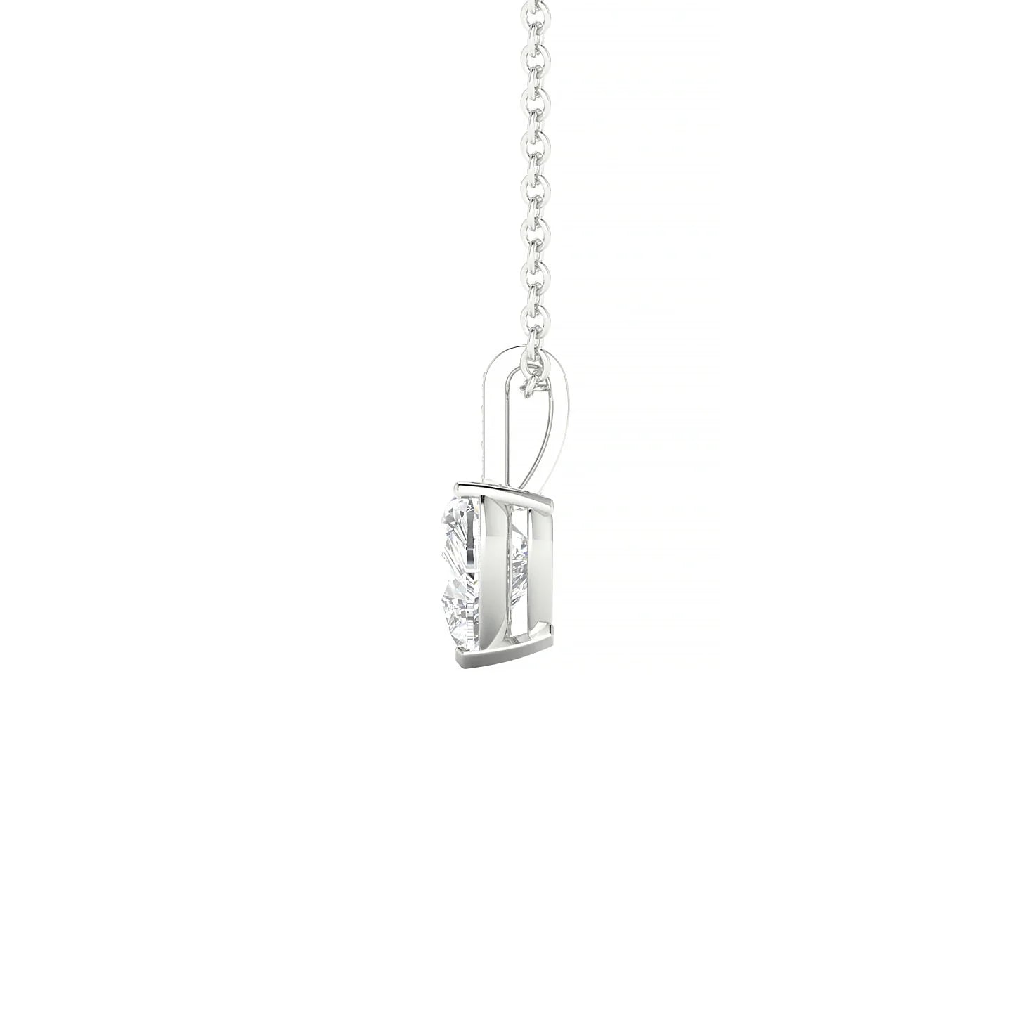 Exquisite | 18k White Gold 5.5 mm Heart Diamond Pendant