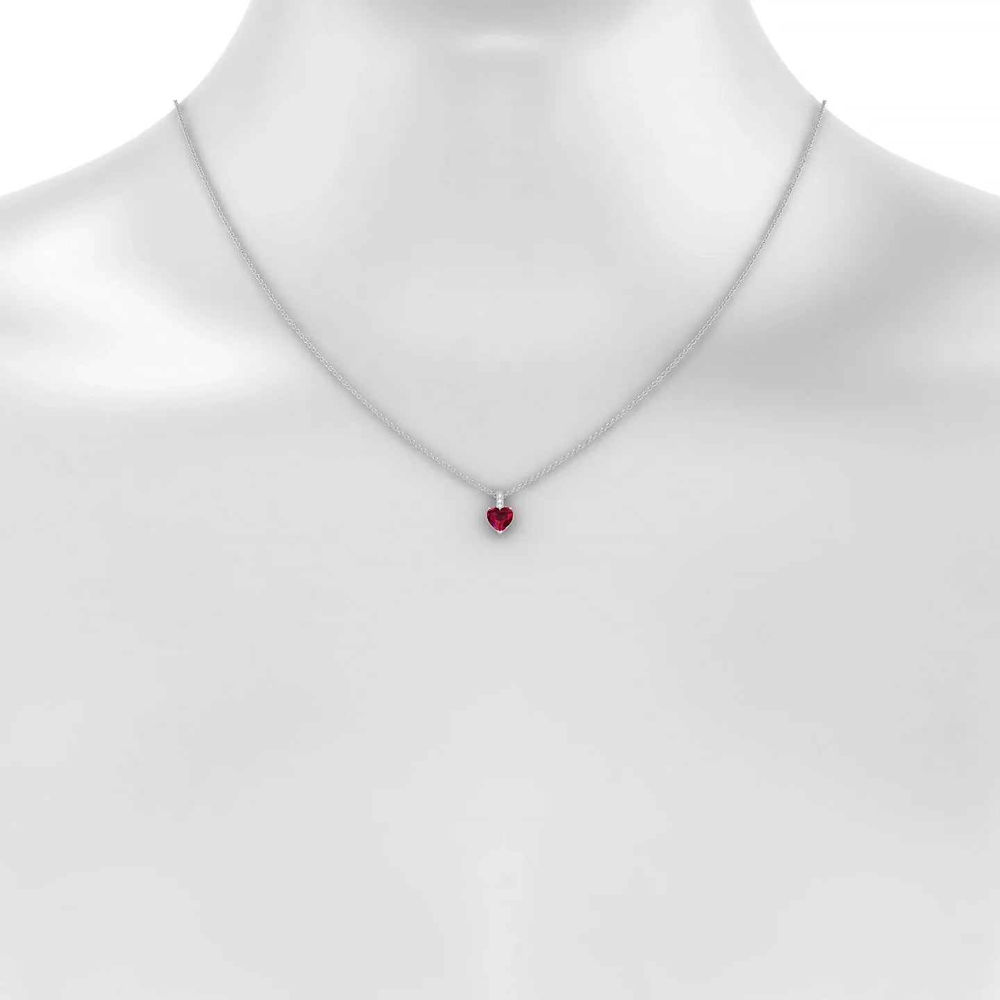 Exquisite | 18k White Gold 5.5 mm Heart Ruby Pendant