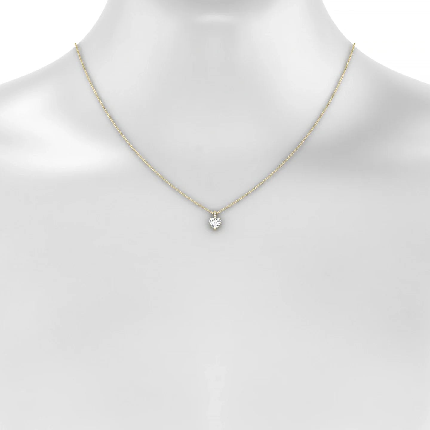 Exquisite | 18k Yellow Gold 5.5 mm Heart Diamond Pendant